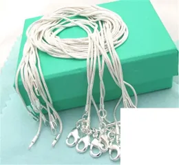 Promozione 10 pezzi! Commercio all'ingrosso 925 Sterling Silver Fine Jewelry Snake Chain 1mm Collana per donna uomo