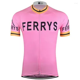 Kurtki wyścigowe Jersey Men Pink Clothing krótki rękaw de la bici ciclimmo maillot może dostosować rower