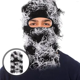 Bandanas Camo Ski Mask Bealue Fajne sprzęt do wspinaczki Włosie poliester grafika Furry Man Balaclava Fuzzy Outdoor Clothing