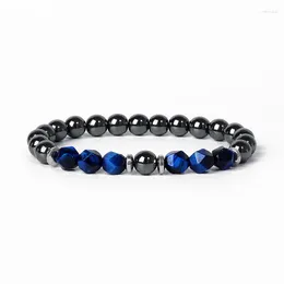 Braccialetti con occhio di tigre fatto di ematite per le donne Perline di pietra naturale di ossidiana Bracciale di guarigione Reiki Protezione della salute Gioielli dell'anima