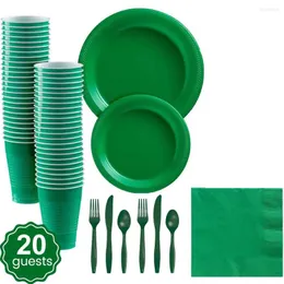 Plates Plastic For Party 140 Piece Dinnerware Set Serve 20 Guests Wedding Birthday Holiday Meal Banquet Picnic Or Even Mealtime