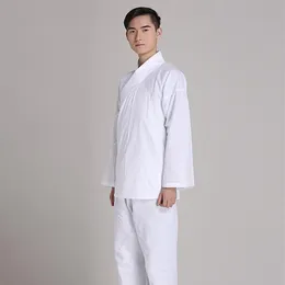 Unisex bekväma pyjamas hanfu 100% bomullskläder sömnkläder hemma leotard kinesiska forntida vita pyjamas övningströjor i 236x