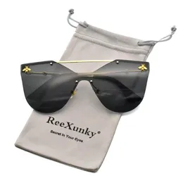2020 Cat Eye Sunglasses Women Fashion Gold Bee Mirror Shades Glasses Trend Rimless Sun Glasses Eyewear UV400265G