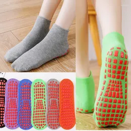 Женские носки для детей и взрослых, противоскользящие носки, хлопковые дышащие короткие эластичные носки на батуте для мальчиков и девочек, детские носки