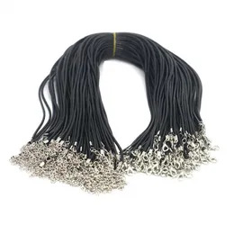 100 pz / lotto Catene di serpente in pelle di cera nera Collana per le donne 18-24 pollici Cord String Rope Wire Chain Gioielli di moda fai da te Whole303P