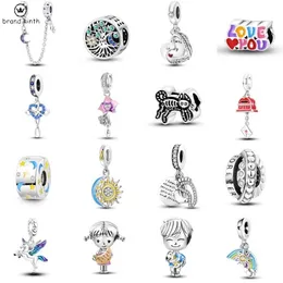 925 Silver for Women charms Jewelry Beads Sun Moon Star River Pendant