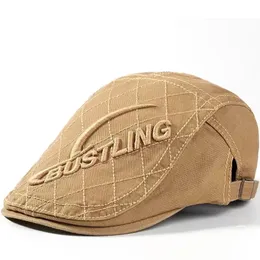 Berets Mens Casual Hat Cotton Caps For Spring Summer Autumn Cabbie Flat Cap Breathable letter sboy Beret fishing 230928