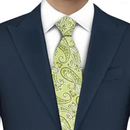 Papillon LYL Moda Cravatta da uomo Verde Paisley 8 cm Cravatta floreale per matrimonio Bussiness Party Collo stretto Skinny Accessori da ufficio