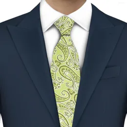 Laços LYL Moda Masculina Gravata Verde Paisley 8cm Gravata Floral para Festa de Casamento Bussiness Pescoço Estreito Acessórios de Escritório Magro