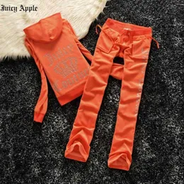 Juicy Tracksuit Women Velvet 2023 's Brand Velour Sewing Suit Track Hoodies And Pants Sets New high All kinds of fashion