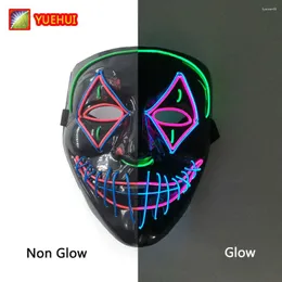 Party Supplies Funny LED Neon EL Wire Light Up Mask Halloween Masquerade Carnival Rave Easter Costume Cosplay Glowing