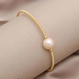 Pulseira natural de água doce pérola pulseira extensível para mulheres joias de noiva presente