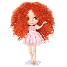 Dolls Aidolla Blyth Wig Orange Long Curly Hair Lold Roll High Perfere Defiber Doll Assories for DIY BJD 230928