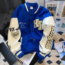 Kurtki męskie American Vintage Klein Blue Hip Hop Y2K luźne mężczyźni i kobiety cienkie ubrania baseballowe uliczne ubrania wyścigowe 3xl 230928