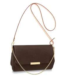 AAAAA+ Hight Quality Real Leather Bag Ny Fashion Famous äkta Women Messenger Handväska 40718 axelväskor med kedjefavoritstol