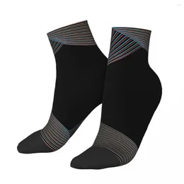 Herrstrumpor Red Blue Bar Ankle 3D Vortex Illusion Unisex Novely Seamless Printed Crazy Low Sock Gift