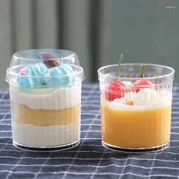 Disposable Cups Straws Pudding Sauce Wedding Dessert Decor Container 140ml Plastic Party 15/25pcs Birthday Jelly Round Cup