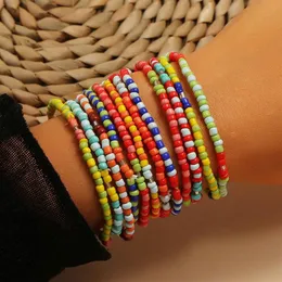 Beaded Strands 12pcs set Handmade Colorful Beads Bracelets For Women Ethnic Africa Set Boho Braclets Accessories Girls2918