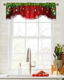 Vorhang Weihnachten Schneeflocke Licht Ball Fenster für Wohnzimmer Küchenschrank Krawatte Volant Stangentasche