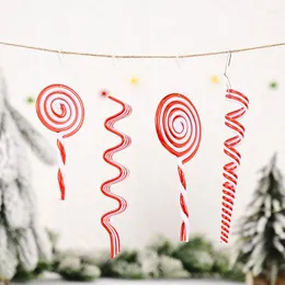Christmas Decorations Merry Cane Candy Pendants Red Ice Spiral Lollipop Tree Hanging Decor For Year Xmas Party Home Ornaments
