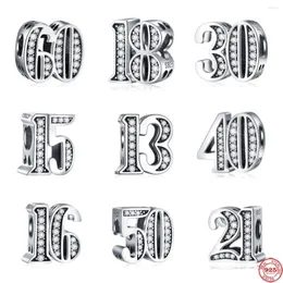 Loose Gemstones 2023 925 Sterling Silver 18 30 15 50 60 Digit Charms Beads Fit Original Bracelet Necklace Jewelry Making DIY Gift