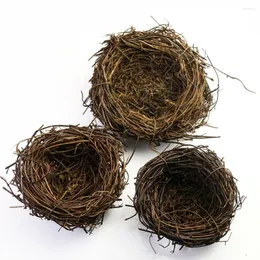 Dekorativa figurer 2st Simulering Bird Nest Egg Miniature Micro Landscape Fairy Garden Home Decoration Accessories Figurine Craft Po