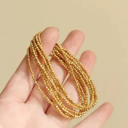 Bracelets à maillons en perles élastiques, petits breloques, en acier inoxydable, pour amoureux, accessoires mignons pour femmes, bijoux de créateur
