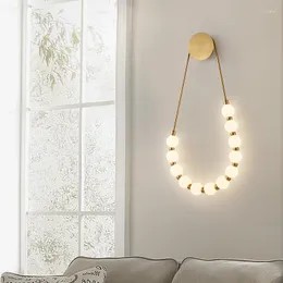 Wall Lamps Minimalist Bedside Light Italian Cream Style Living Room Background Creative Design Asymmetric Magic Bean Lamp