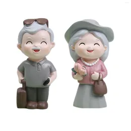 Decorative Figurines Elderly Figurine Cake Topper Ornaments For Birthday Anniversary Home Garden Decoration