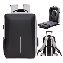 Backpack Black Hard Shell Bag Leisure Commuting Waterproof Lightweight Business Men's Anti-theft Lock Computer
