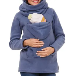 Moderskapstoppar tees höst vinter känguru kappa moderskapskläder plus storlek graviditet tröja premama baby bärare i 0-12 månader gravida hoodies 230928