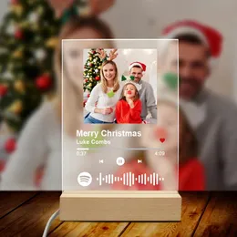 Dekorativa objekt Figurer Personlig Spotify Music Acrylic Board med lätt bas anpassad personlig poång sångare namn nattlampa flickor valentin gåva 230928