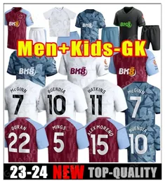 Kamara 23 24サッカージャージ2023 2024 Watkins Buendia McGinn El Ghazi Douglas Luiz Minga Cash Men Kids Football Shirts Goalkeeper 3番目