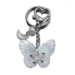 Keychains Dance Shoe Ribbon Phone Charm Keychain Elegant Butterfly Star Pendant Keyring Drop