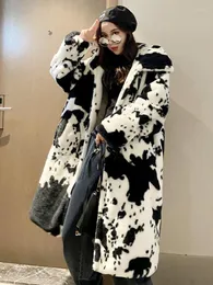 Women's Fur Winter Clothes Women Printed Imitation Hair Mink Velvet Coats For Thickened Warm Personality Couple Jacket