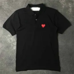 Designer TEE Men's T-Shirts Com Des Garcons PLAY Little Love Solid Color Couple Dress Polo Neck Short Sleeve T-shirt