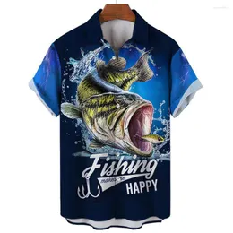 Men's Casual Shirts 2024 Hawaiian Shirt Man Animal Fish 3d Printing Short Sleeved For Men Fashion Clothing Summer