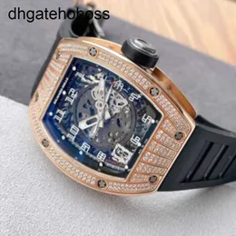 Richardmill Uhren Mechanische Uhr Richar Mille Rm010 Roségold Original Diamant Herrenmode Freizeit Business Sportmaschinen Armbanduhr