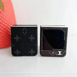 Custodie per telefoni di design in pelle di moda per Samsung Galaxy Z Flip Fold 2 3 4 5 Flip2 Flip3 Flip4 Flip5 Fold2 Fold3 Fold4 Fold5 Borsa con logo Box Packing