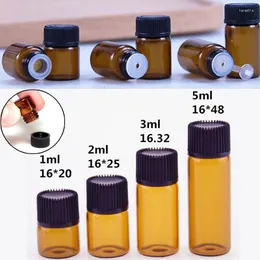 Bottles 5PC Mini Bottle Empty Essential Oil Orifice Reducer Glass Amber Refillable Jar Perfume Vials Sample Test Storage Pitcher