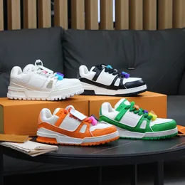 المدرب Maxi Sneaker Sheereer أحذية الرجال نساء متعدد الألوان نفايات الحبر الكلاسيكية الرجعية السميكة السميكة التدريب المرتفع حذاء الدنيم نمط قماش مطاط الحجم الجلود US4-12