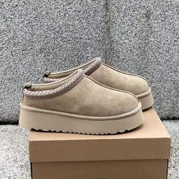 Kadın tazz terlikler Tasman kürk slaytlar klasik ultra mini platform botlu hardal tohumu slip-on les petites süet yün karışımı konfor kış tasarımcı patik boyutu 35-44