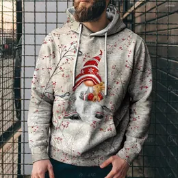 Men's Hoodies Christmas Hooded Sweatshirt For Men 3d Printed Long Sleeve Pullover Casual Fashion Warm Jacket Oversized Clothing