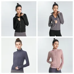 New Fashion Top Look Ladies Womens Ultra Soft Lightweight Full Zip LULU Yoga Jacket with Pockets