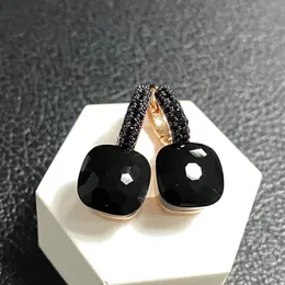 stud 10.6mm Classic Nudo Earrings Gun Black Pun مطلية للنساء Amethyst Black Onyx Drop Earrings Candy Square Crystal أقراط 230928