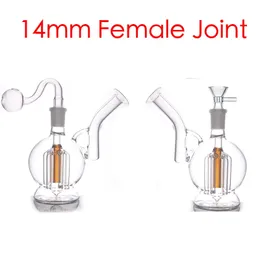 Wholesale Glass Bong Hookahs Ash Catcher 6Arm Tree Perc colorful Ashcatcher Water Dab Rig Bongs Pipe Bubbler with 14mm male smoking oil burner or tobacco bowl