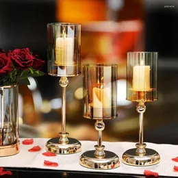 Candle Holders Wedding Holder Birthday Cup Romantic Decor Table Outdoor Party Cristal Vertical Golden Bougies Home