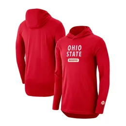 College Ohio State Buckeyes t-shirt hoodie Custom Men college fotbollströja långa ärmar med huva t-shirt vuxen storlek tryckta skjortor