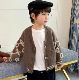 autumn kids designer clothes plaid cardigan baby boy Sweaters knitwear Jumper children coat
