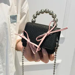 Evening Bags Cute Bow Shoulder For Women 2023 Korean Style Texture Silver Chain Crossbody Summer Handbags Mobile Phone Bag